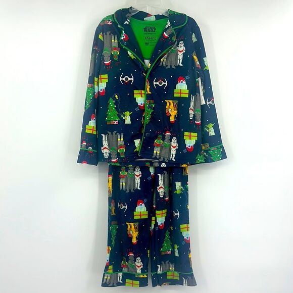 Star Wars Holiday 2pc‎ Button Up Jammies Sz XS (4-5) - Picture 1 of 5